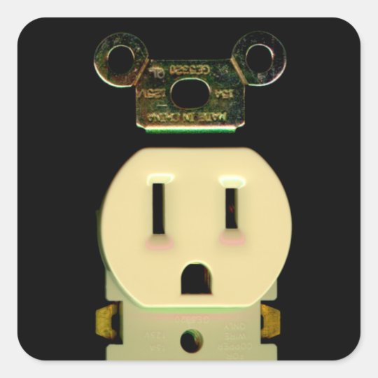 Electrical contractor outlet electricians business square sticker