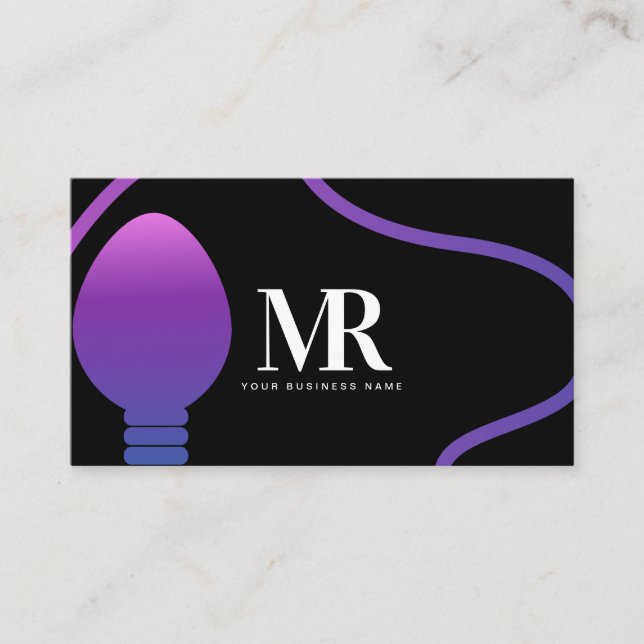 Electrical Electrician Lighting Business Branding Business Card (Front)