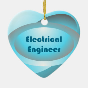 Electrical Engineer Blue Ceramic Tree Decoration