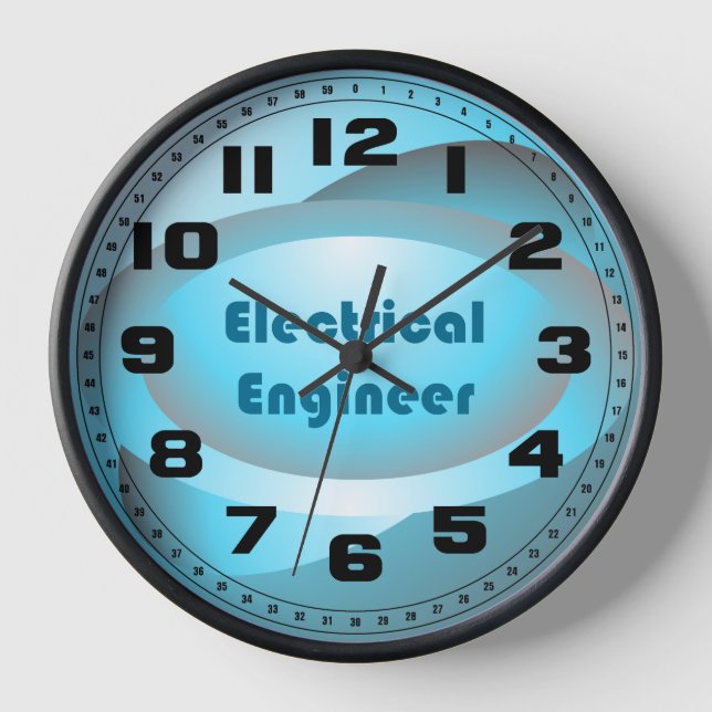 Electrical Engineer Blue Clock (Front)