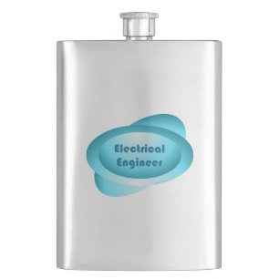 Electrical Engineer Blue Hip Flask