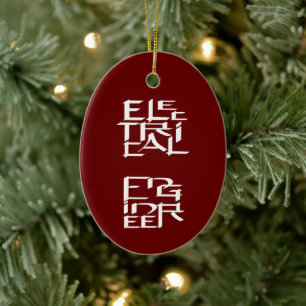 Electrical Engineer Character Ceramic Tree Decoration