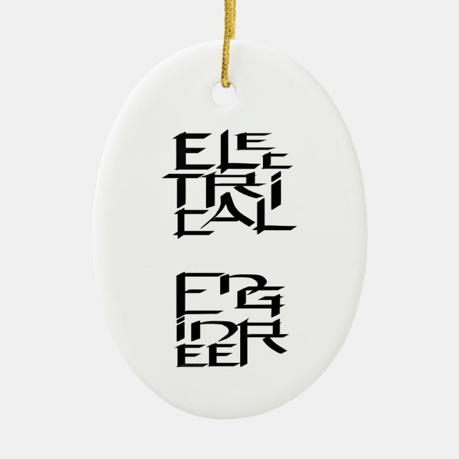 Electrical Engineer Character Ceramic Tree Decoration (Front)