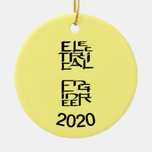 Electrical Engineer Character Ceramic Tree Decoration