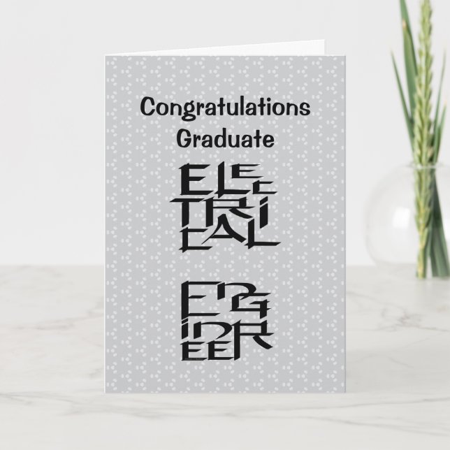 Electrical Engineer Character Graduation Card (Front)