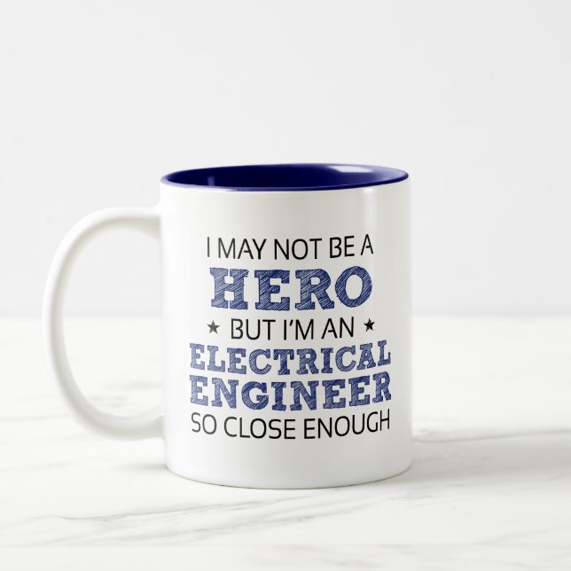 Electrical Engineer Job Humour Novelty Two-Tone Coffee Mug (Left)