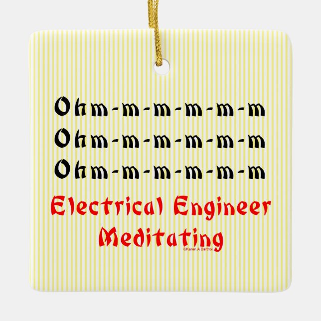 Electrical Engineer Meditating Ceramic Ornament (Front)