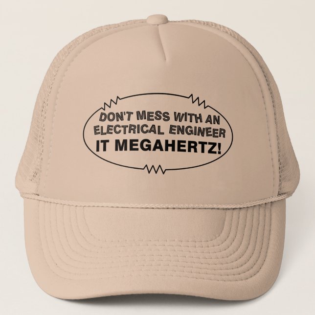 Electrical Engineer Megahertz Oval Trucker Hat (Front)