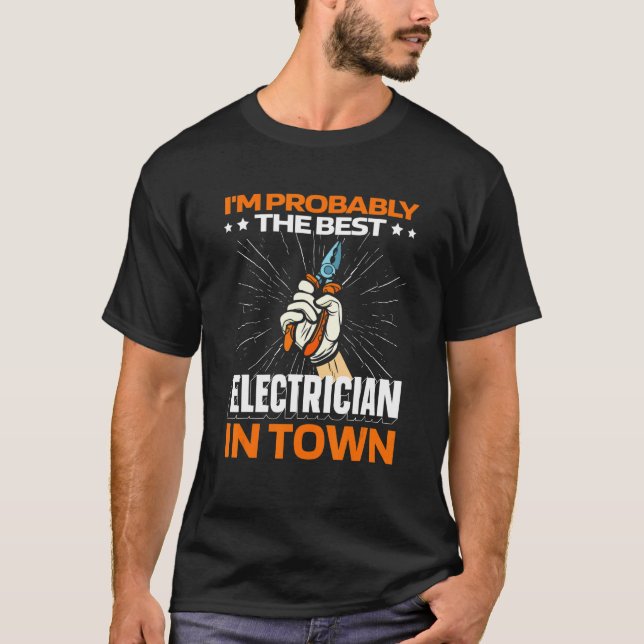 Electrical Engineer Plier Lineman Electrician T-Shirt (Front)