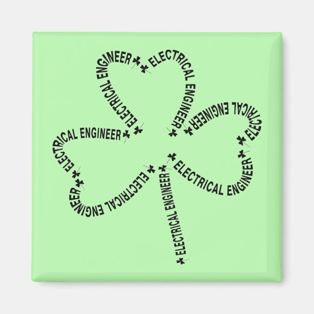 Electrical Engineer Text Shamrock Magnet (Front)