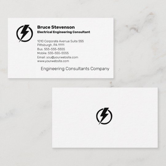 Electrical Engineering Consultant Business Card Zazzle.co.uk