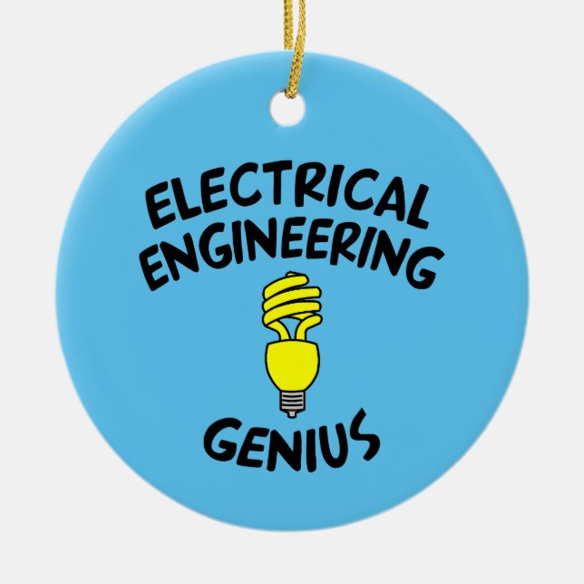 Electrical Engineering Genius Ceramic Tree Decoration (Front)