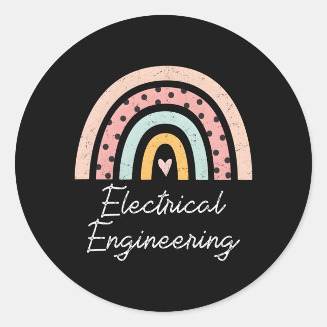 Electrical Engineering Rainbow Classic Round Sticker (Front)