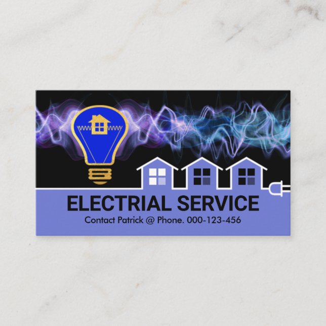Electrical Lightning Charging Wiring Circuit Business Card (Front)