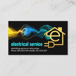 Electrical Lightning Powers Letter-E  Business Card