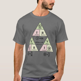 Electrical ohms law formula Triangle for electrica T-Shirt