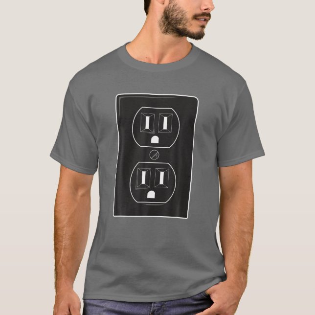 Electrical Outlet Plug And SOCKET Couples Costume  T-Shirt (Front)
