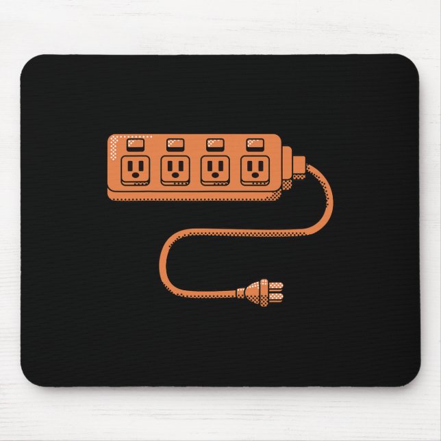 Electrical Outlet Plug And Socket Couples Hallowee Mouse Mat (Front)
