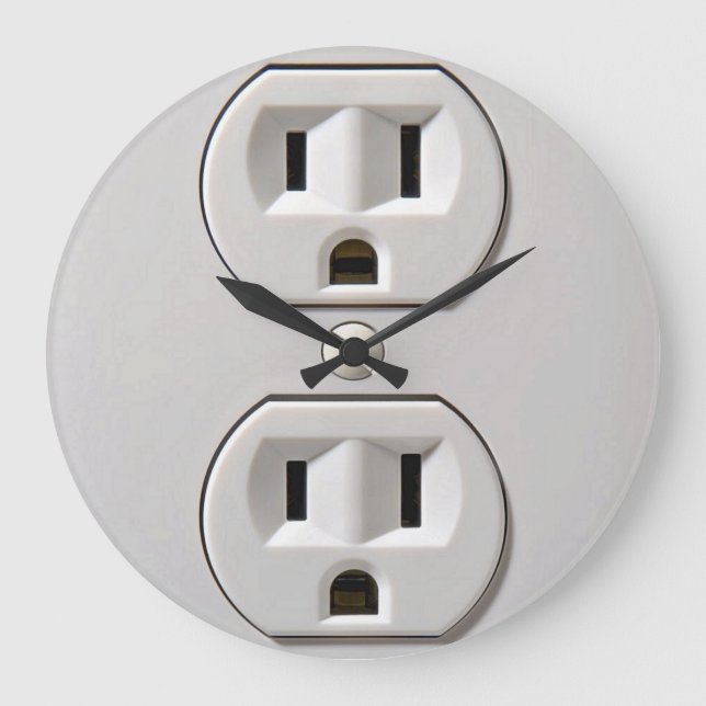Electrical Outlet Plug-in Large Clock (Front)