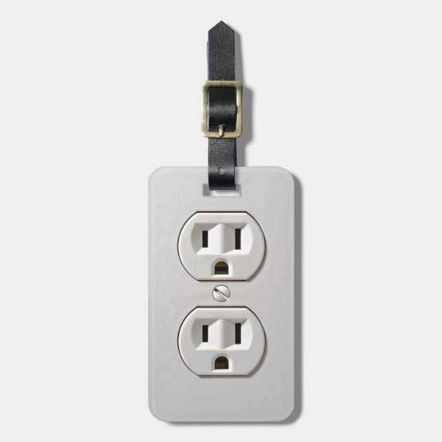 Electrical Outlet Plug-in Luggage Tag (Front Vertical)