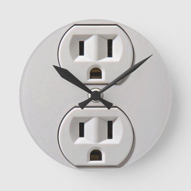 Electrical Outlet Plug-in Round Clock (Front)