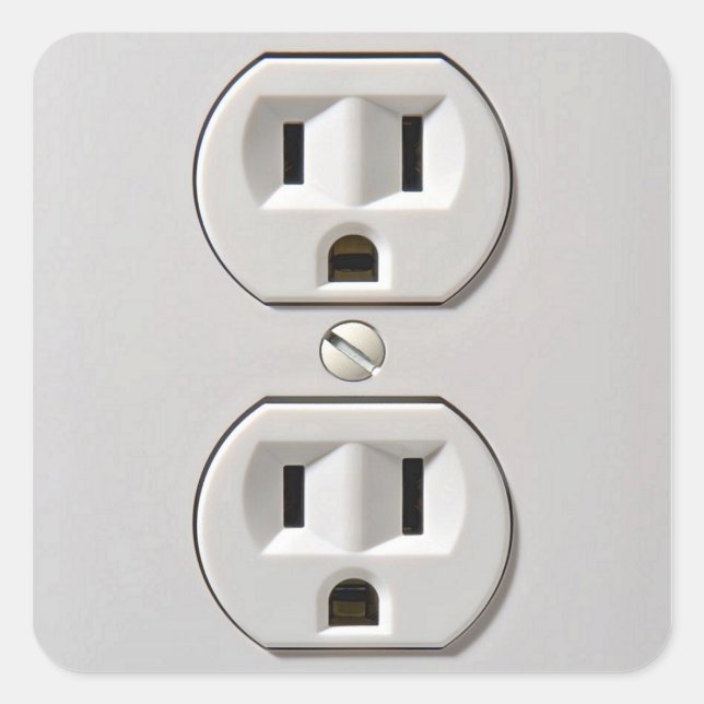Electrical Outlet Plug-in Square Sticker (Front)