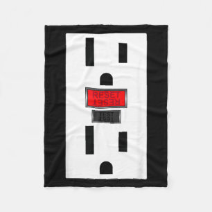 Electrical Outlet Socket Funny Halloween Fleece Blanket