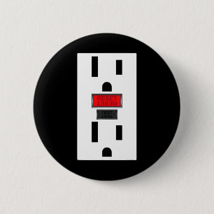 Electrical Outlet Socket Funny Halloween For Coupl 6 Cm Round Badge