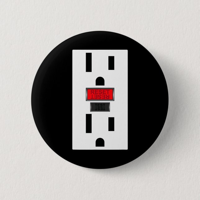 Electrical Outlet Socket Funny Halloween For Coupl 6 Cm Round Badge (Front)
