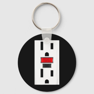 Electrical Outlet Socket Funny Halloween Key Ring