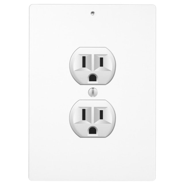 Electrical Plug Click to Customise Colour Decor Clipboard (Back)