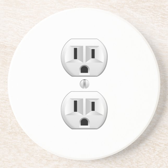 Electrical Plug Click to Customise Colour Decor Coaster (Front)