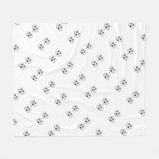 Electrical Plug Click to Customise Colour Decor Fleece Blanket (Front (Horizontal))
