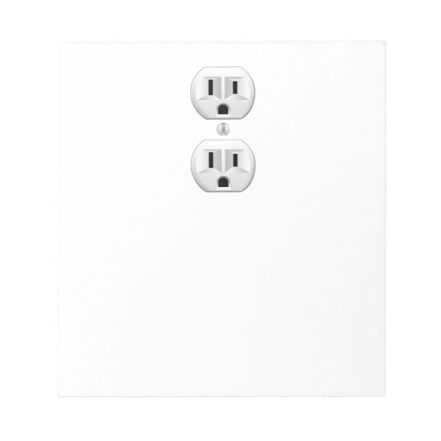 Electrical Plug Click to Customise Colour Decor Notepad (Front)