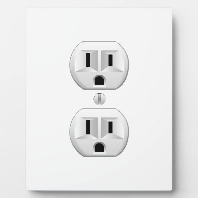 Electrical Plug Click to Customise Colour Decor Plaque (Front)