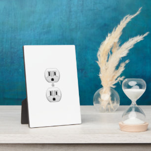 Electrical Plug Click to Customise Colour Decor Plaque