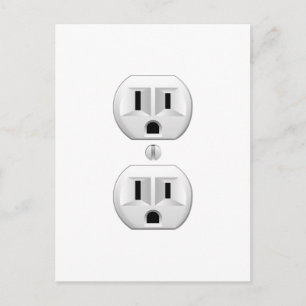 Electrical Plug Click to Customise Colour Decor Postcard