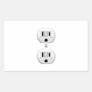 Electrical Plug Click to Customise Colour Decor Rectangular Sticker