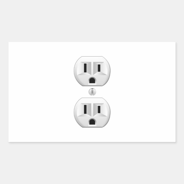 Electrical Plug Click to Customise Colour Decor Rectangular Sticker (Front)
