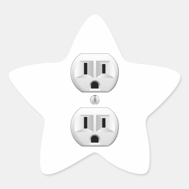 Electrical Plug Click to Customise Colour Decor Star Sticker (Front)