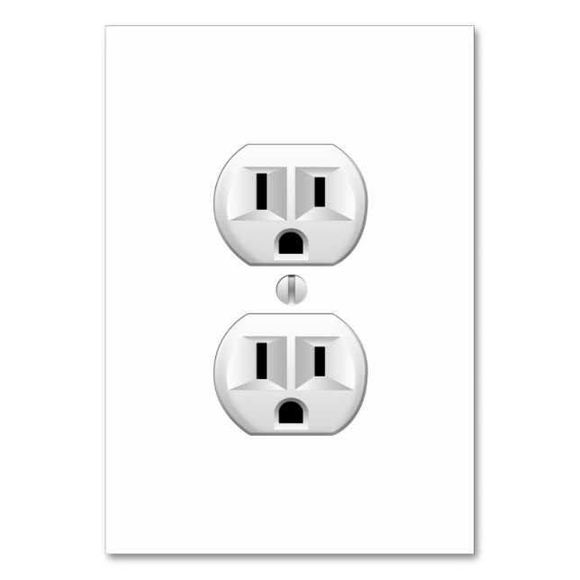 Electrical Plug Click to Customise Colour Decor Table Number (Front)