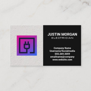 Electrical Plug   Electrician Icon Business Card
