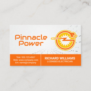 Electrical Plug   Power Energy Logo Business Card