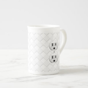 Electrical Plug Wall Outlet Fun Customise This Bone China Mug