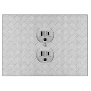 Electrical Plug Wall Outlet Fun Customise This Cutting Board