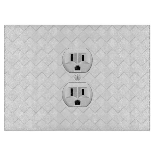Electrical Plug Wall Outlet Fun Customise This Cutting Board (Front)