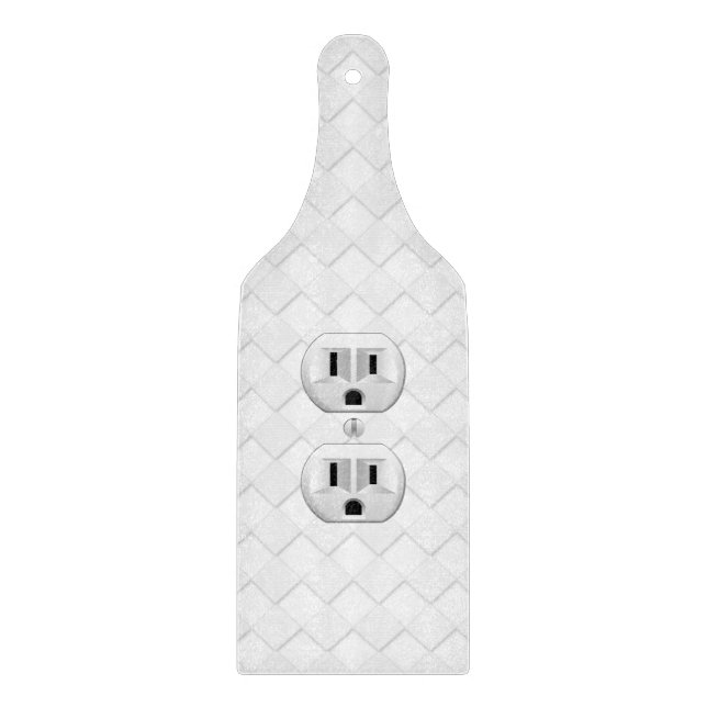 Electrical Plug Wall Outlet Fun Customise This Cutting Board (Front)
