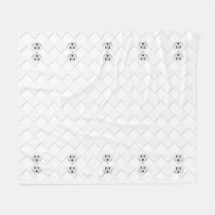Electrical Plug Wall Outlet Fun Customise This Fleece Blanket