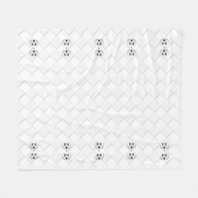 Electrical Plug Wall Outlet Fun Customise This Fleece Blanket (Front (Horizontal))