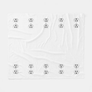 Electrical Plug Wall Outlet Fun Customise This Fleece Blanket